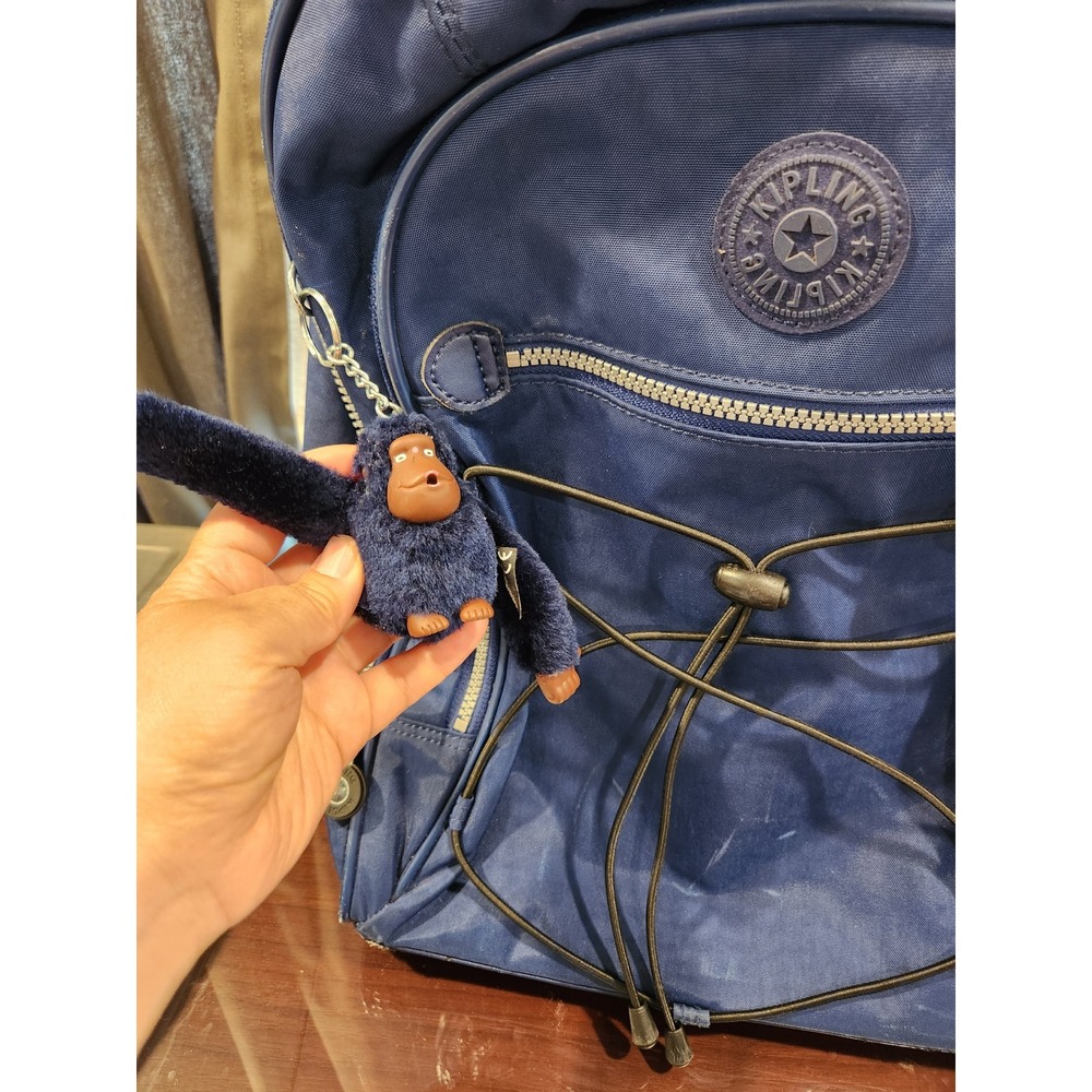 Kipling Blue Medium Backpack 19×15×7 Pre‑Owned Worn Base & Straps - Picture 3 of 11